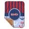 Classic Anchor & Stripes Baby Sherpa Blanket - Corner Showing Soft