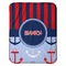 Classic Anchor & Stripes Baby Sherpa Blanket - Flat