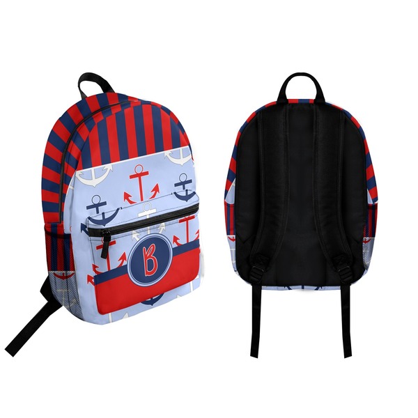 Classic Anchor & Stripes Backpack front and back - Apvl