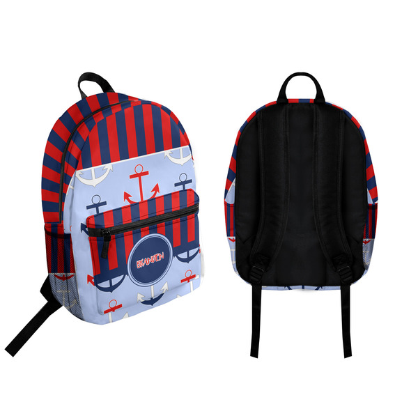 Classic Anchor & Stripes Backpack front and back - Apvl