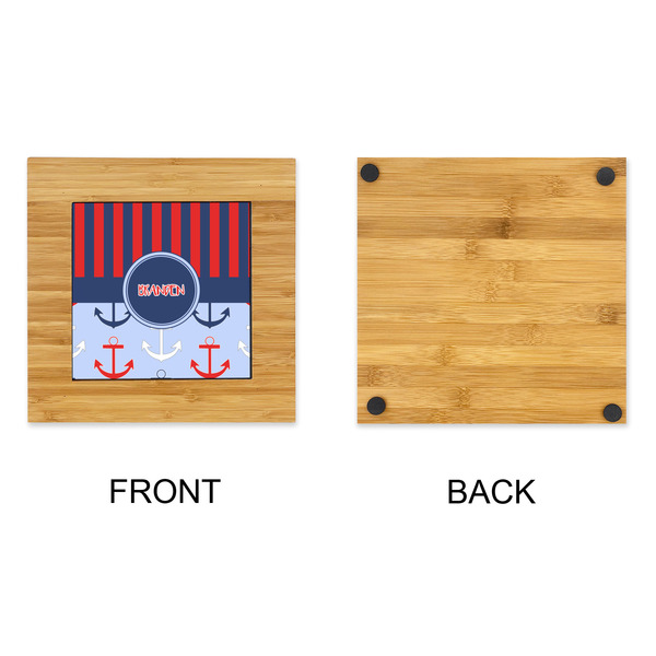Classic Anchor & Stripes Bamboo Trivet with 6" Tile - APPROVAL