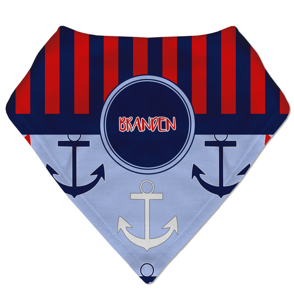 Custom Classic Anchor & Stripes Bandana Bib (Personalized)