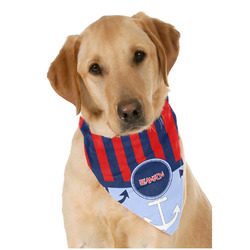 Classic Anchor & Stripes Dog Bandana Scarf w/ Name or Text