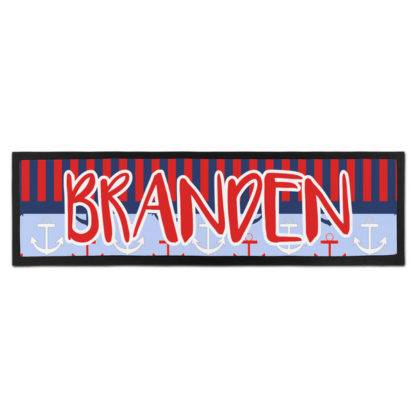 Custom Classic Anchor & Stripes Bar Mat - Large (Personalized)