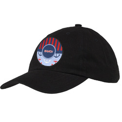 Classic Anchor & Stripes Baseball Cap - Black (Personalized)