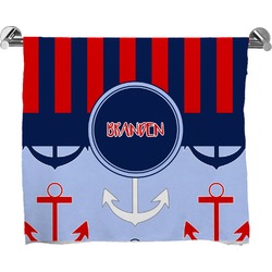 Classic Anchor & Stripes Bath Towel (Personalized)
