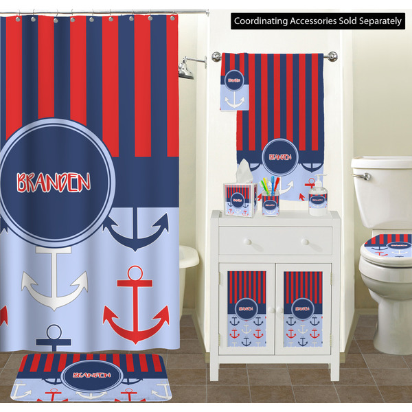 Classic Anchor & Stripes Bathroom Scene