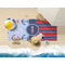 Classic Anchor & Stripes Beach Towel Lifestyle