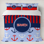 Classic Anchor & Stripes Duvet Cover Set - King (Personalized)