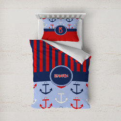 Classic Anchor & Stripes Duvet Cover Set - Twin (Personalized)