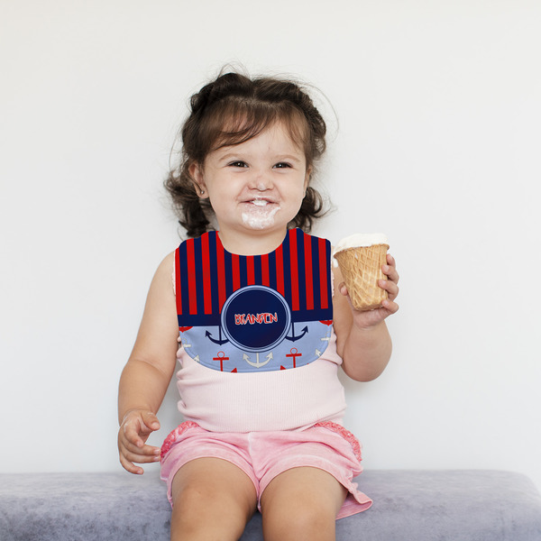 Classic Anchor & Stripes Bib Lifestyle Girl