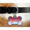 Classic Anchor & Stripes Bone Shaped Dog Tag on Collar & Dog