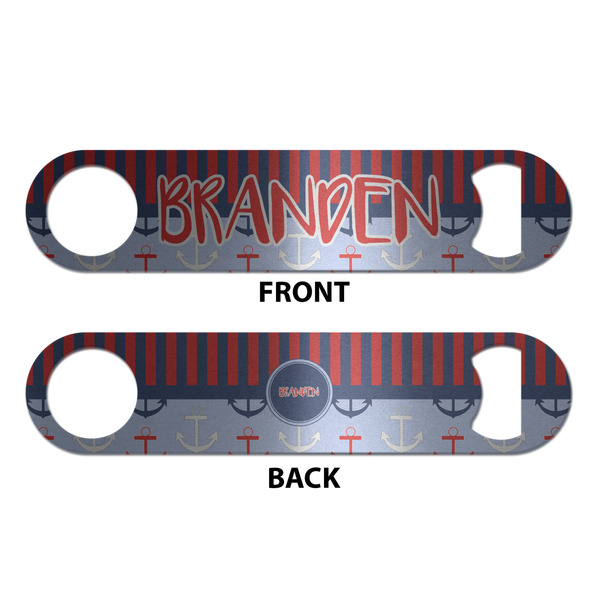 Classic Anchor & Stripes Bottle Opener - Front & Back