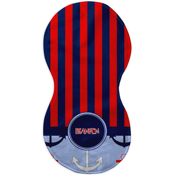 Classic Anchor & Stripes Burp Peanut Shaped Flat