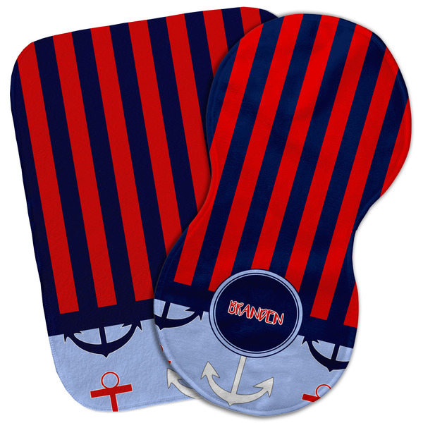 Custom Classic Anchor & Stripes Burp Cloth (Personalized)
