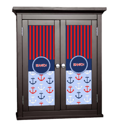 Classic Anchor & Stripes Cabinet Decal - Custom Size w/ Name or Text