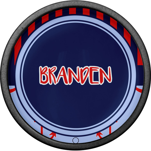 Classic Anchor & Stripes Cabinet Knob - Black - Front