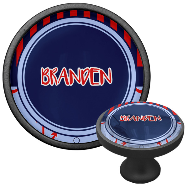 Classic Anchor & Stripes Cabinet Knob - Black - Multi Angle