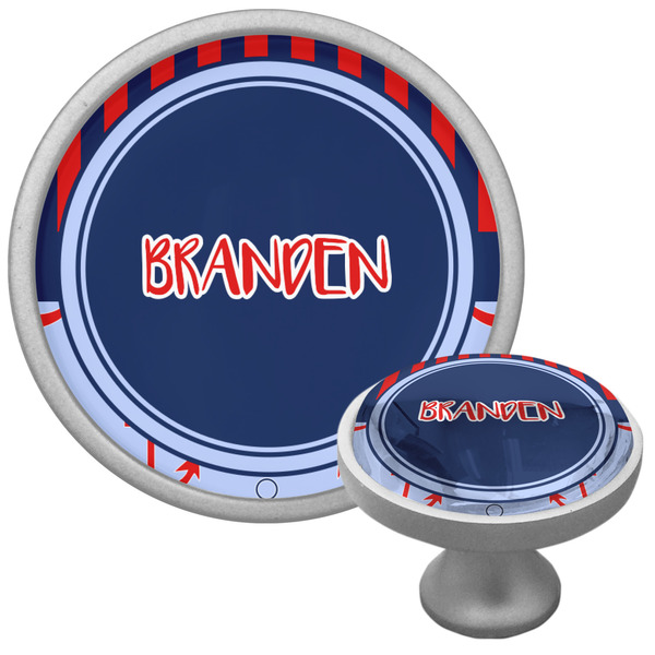 Custom Classic Anchor & Stripes Cabinet Knob (Silver) (Personalized)