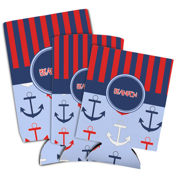 Classic Anchor & Stripes Can Coolers - PARENT/MAIN