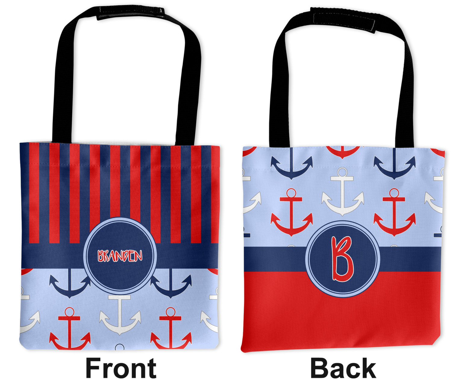 Custom Classic Anchor & Stripes Auto Back Seat Organizer Bag