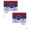 Classic Anchor & Stripes Car Flag - 11" x 8" - Front & Back View