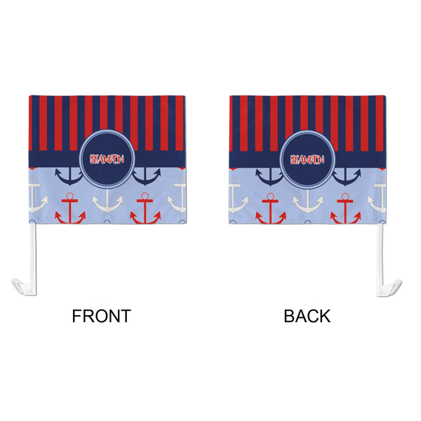 Classic Anchor & Stripes Car Flag - Large - APPROVAL