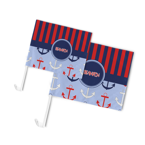 Classic Anchor & Stripes Car Flags - PARENT MAIN (both sizes)