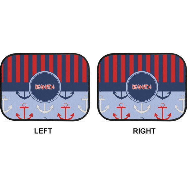 Classic Anchor & Stripes Car Floor Mats (Back Seat) (Approval)