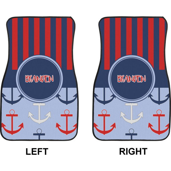 Classic Anchor & Stripes Car Mat Front - Approval
