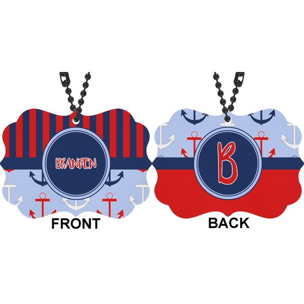 Classic Anchor & Stripes Car Ornament (Approval)