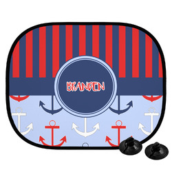 Classic Anchor & Stripes Car Side Window Sun Shade (Personalized)