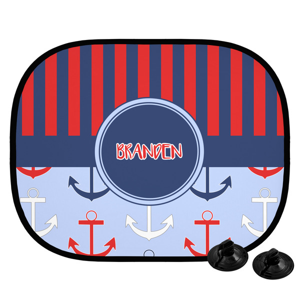 Custom Classic Anchor & Stripes Car Side Window Sun Shade (Personalized)