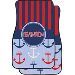 Classic Anchor & Stripes Car Floor Mats (Front Seat) (Personalized)