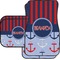 Classic Anchor & Stripes Car Floor Mats Set - 2 Front & 2 Back (Personalized)