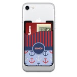 Classic Anchor & Stripes 2-in-1 Cell Phone Credit Card Holder & Screen Cleaner (Personalized)