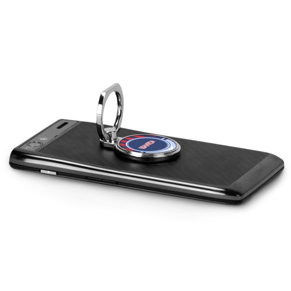 Classic Anchor & Stripes Cell Phone Ring & Stand in Use