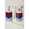 Classic Anchor & Stripes Ceramic Bathroom Accessories - LIFESTYLE (toothbrush holder & soap dispenser)