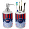 Classic Anchor & Stripes Ceramic Bathroom Accessories Set (Personalized)