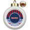 Classic Anchor & Stripes Ceramic Ball Ornaments - Poinsettia Garland (Personalized)