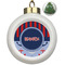 Classic Anchor & Stripes Ceramic Christmas Ornament - Xmas Tree (Front View)