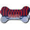 Classic Anchor & Stripes Ceramic Dog Ornament - Front & Back w/ Name or Text