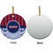 Classic Anchor & Stripes Ceramic Flat Ornament - Circle Front & Back (APPROVAL)