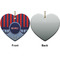 Classic Anchor & Stripes Ceramic Flat Ornament - Heart Front & Back (APPROVAL)