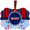 Classic Anchor & Stripes Christmas Ornament (Front View)