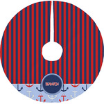 Classic Anchor & Stripes Tree Skirt (Personalized)