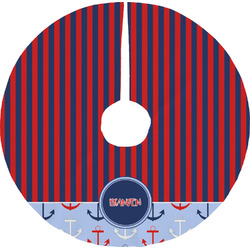 Classic Anchor & Stripes Tree Skirt (Personalized)