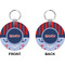 Classic Anchor & Stripes Circle Keychain (Front + Back)