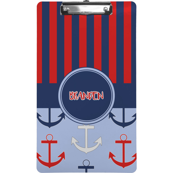 Custom Classic Anchor & Stripes Clipboard (Legal Size) w/ Name or Text