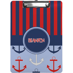 Classic Anchor & Stripes Clipboard (Personalized)